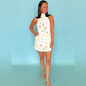 Sky to Moon White Cutout Mini Dress Size Medium